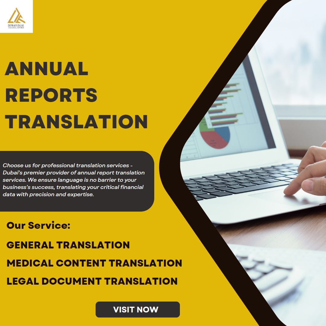 Annual Reports Translation in Dubai Maximize your corporate transparency with our Annual Reports Translation in Dubai. Accurate, fast, and confidential. Enhance your global understanding. Request a Quote Now!